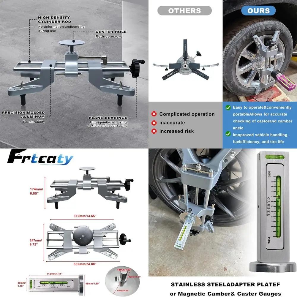 Инструмент для выравнивания и магнитный калибр развала и адаптер, совместимый с инструментом для выравнивания развала дисков 11-25 дюймов, универсальный инструмент для ремонта шин
Инструмент для выравнивания и магнитный калибр развала и адаптер, совместимый с инструментом для выравнивания развала дисков 11-25 дюймов, универсальный инструмент для ремонта шин