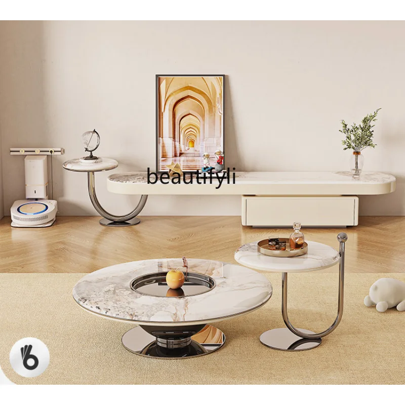 Cream Style Living Room Home Small Apartment Stone Plate Coffee Table TV Cabinet Combination Modern Minimalist furniture
Cream Style Living Room Home Small Apartment Stone Plate Coffee Table TV Cabinet Combination Modern Minimalist furniture