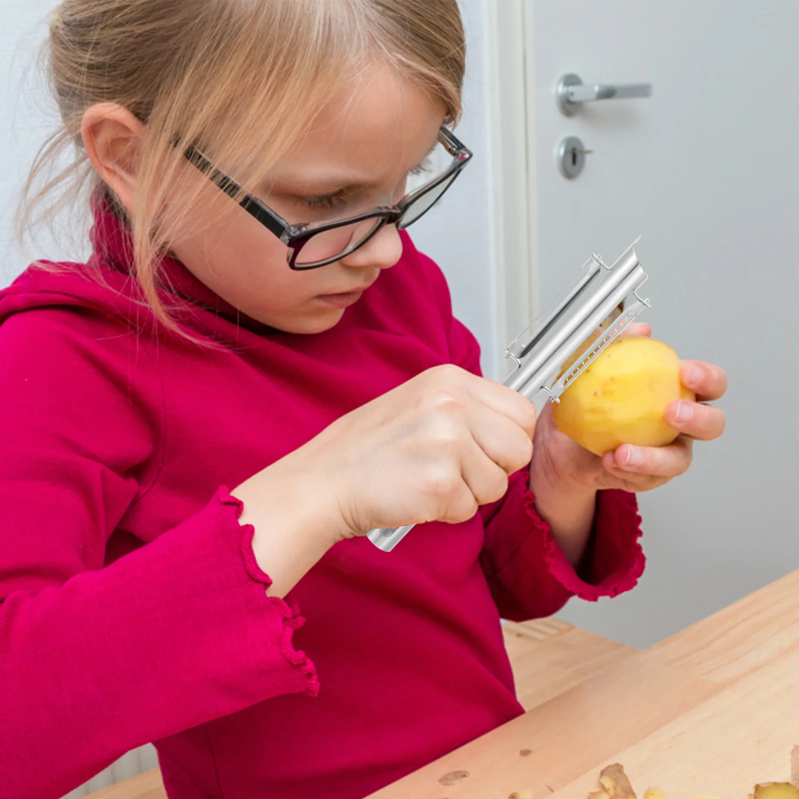 Stainless Steel Vegetable Fruit Peeler Slicer Practical Multi-Use Kitchen Helper Easy Clean Storage Bin
Stainless Steel Vegetable Fruit Peeler Slicer Practical Multi-Use Kitchen Helper Easy Clean Storage Bin