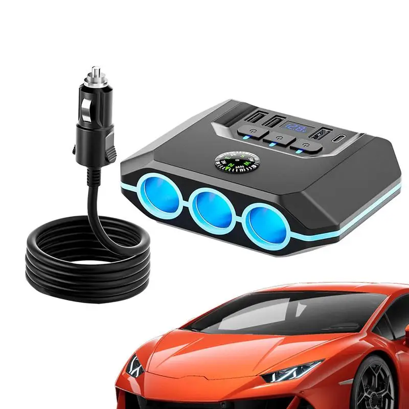 Car Outlet Splitter 12/24v 120w Car Plug Adapter With 3-Socket And 4 Chargers LED Voltage Display Car Accessories On/Off
Car Outlet Splitter 12/24v 120w Car Plug Adapter With 3-Socket And 4 Chargers LED Voltage Display Car Accessories On/Off