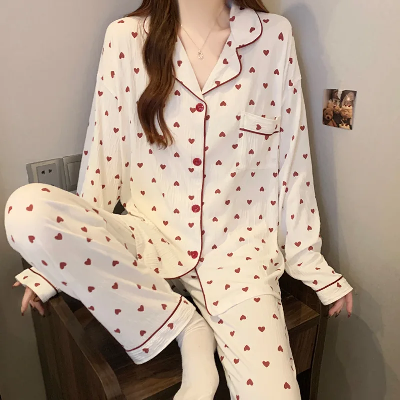 Spring/Summer New Arrival Women's Sweet Nightwear Set for Young Girls Long-Sleeved Top and Long Pants Casual Student Homewear Se
Spring/Summer New Arrival Women's Sweet Nightwear Set for Young Girls Long-Sleeved Top and Long Pants Casual Student Homewear Se