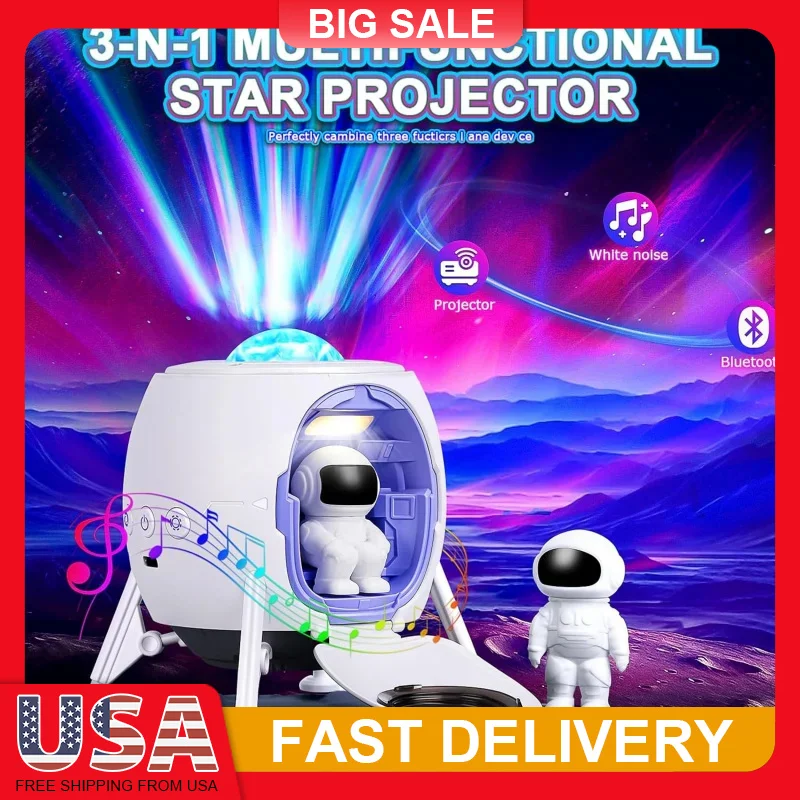 Galaxy Projector Night Light with Bluetooth Speaker White Noise Timer Remote 8 Color Starry Sky Aurora Projector for Bedroom
Galaxy Projector Night Light with Bluetooth Speaker White Noise Timer Remote 8 Color Starry Sky Aurora Projector for Bedroom