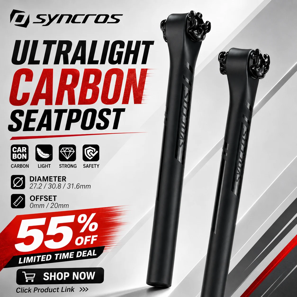 Carbon Fiber Bike Seatpost 27.2/30.8/31.6mm 350/400mm 0° 20° Offset 7x7 7x9 Rail for MTB Road Bike
Carbon Fiber Bike Seatpost 27.2/30.8/31.6mm 350/400mm 0° 20° Offset 7x7 7x9 Rail for MTB Road Bike
