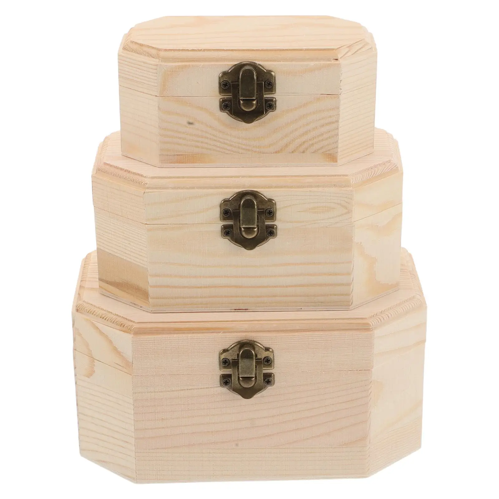 3 Pcs Wooden Jewelry Box Pine Craft Boxes for Rings Earrings Necklaces Storage Portable Treasure Chest Small Size Natural Wood
3 Pcs Wooden Jewelry Box Pine Craft Boxes for Rings Earrings Necklaces Storage Portable Treasure Chest Small Size Natural Wood