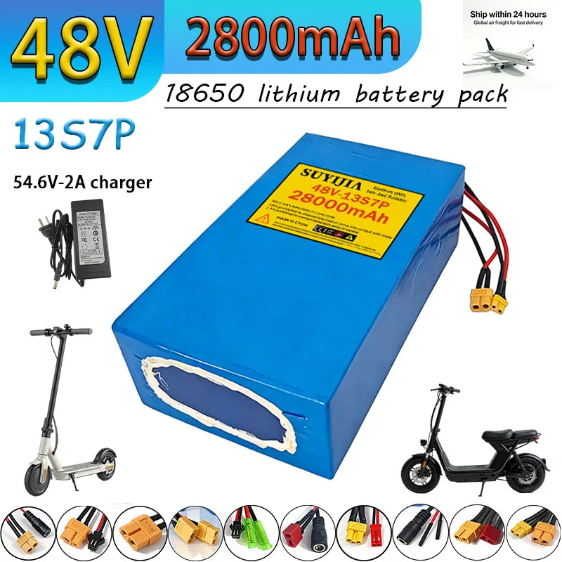 48V-13S7P 28000mAh 18650 rechargeable lithium battery, built-in 50A BMS suitable for a variety of travel vehicle tools, etc.
48V-13S7P 28000mAh 18650 rechargeable lithium battery, built-in 50A BMS suitable for a variety of travel vehicle tools, etc.