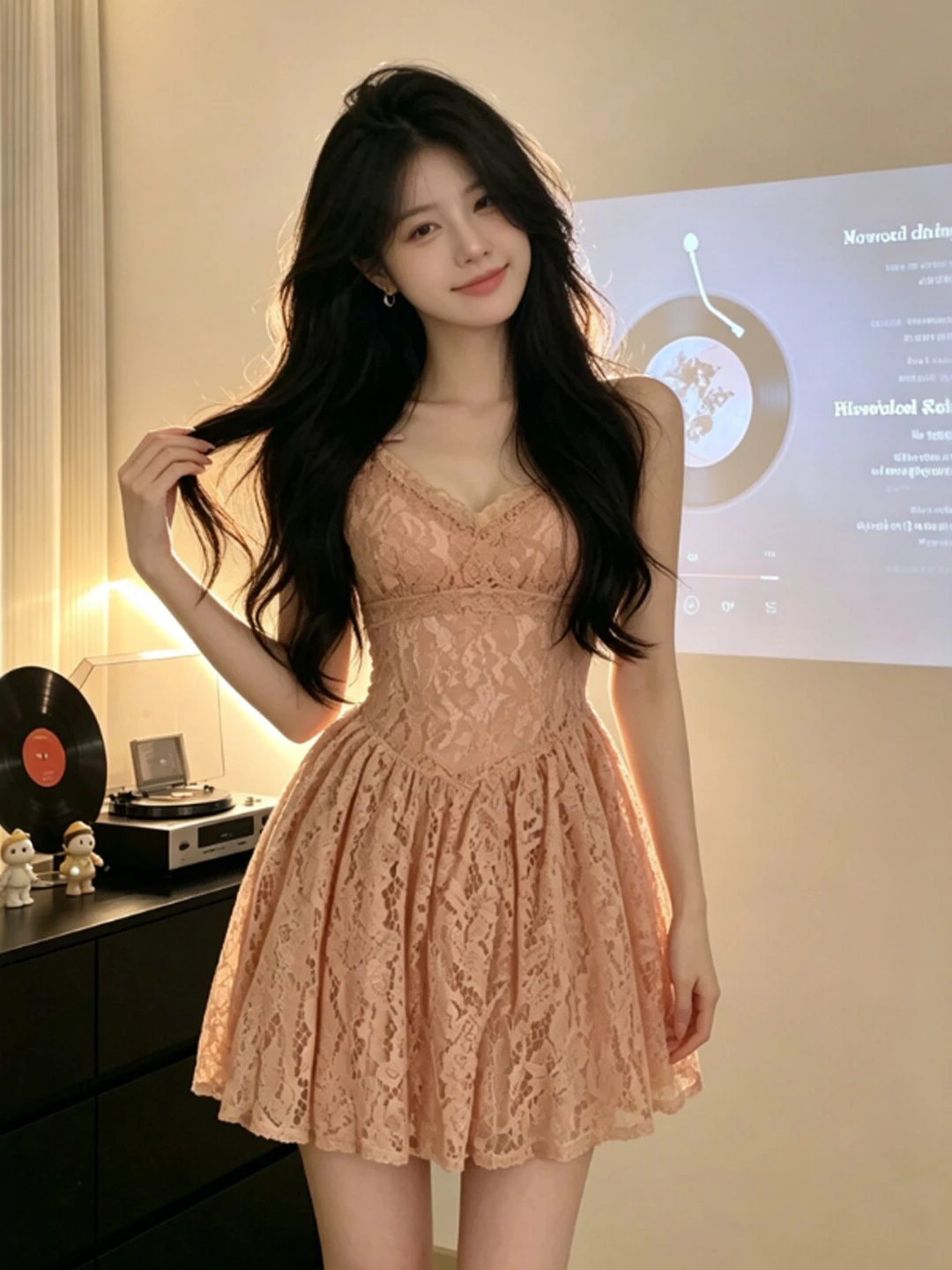 Gentle Wind Beautiful V-neck Waist-cinching Slimming Strap Dress Absolutely Beautiful Unique Dress Summer Cotton Lace High Wa...
Gentle Wind Beautiful V-neck Waist-cinching Slimming Strap Dress Absolutely Beautiful Unique Dress Summer Cotton Lace High Wa...