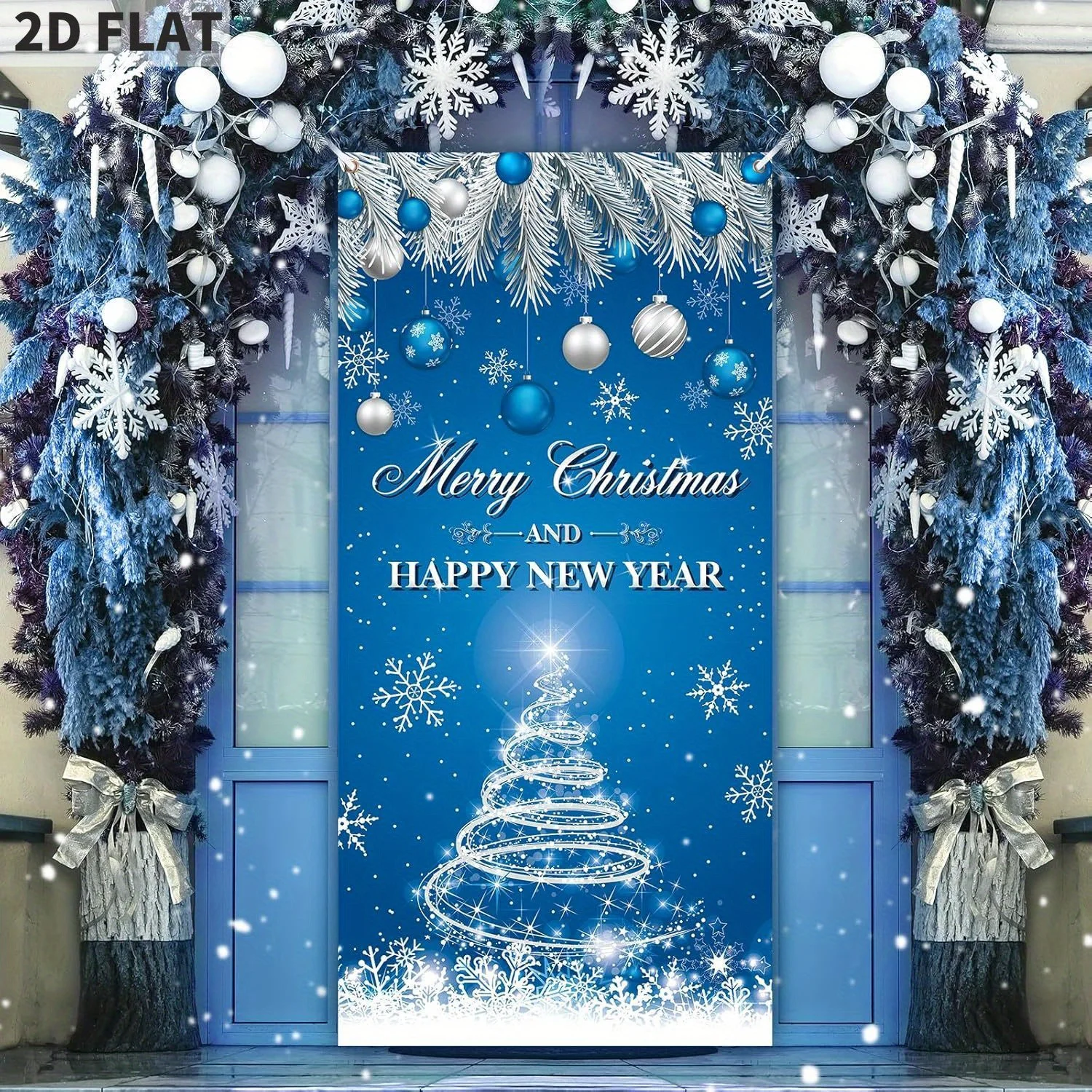 Merry Christmas & Happy New Year Door Cover Decorations, Xmas Blue Door Banner for Party Sign Porch Decor Photography Backdrop
Merry Christmas & Happy New Year Door Cover Decorations, Xmas Blue Door Banner for Party Sign Porch Decor Photography Backdrop