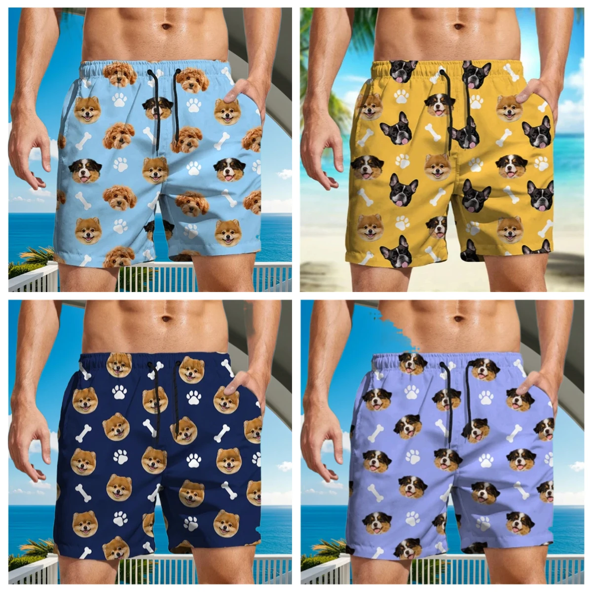 Пляжные шорты с 3D принтом на заказ для собак и лица, женские купальные плавки с забавным дизайном для домашних животных, мужские модные шорты для досок, уличная одежда, короткие штаны
Пляжные шорты с 3D принтом на заказ для собак и лица, женские купальные плавки с забавным дизайном для домашних животных, мужские модные шорты для досок, уличная одежда, короткие штаны