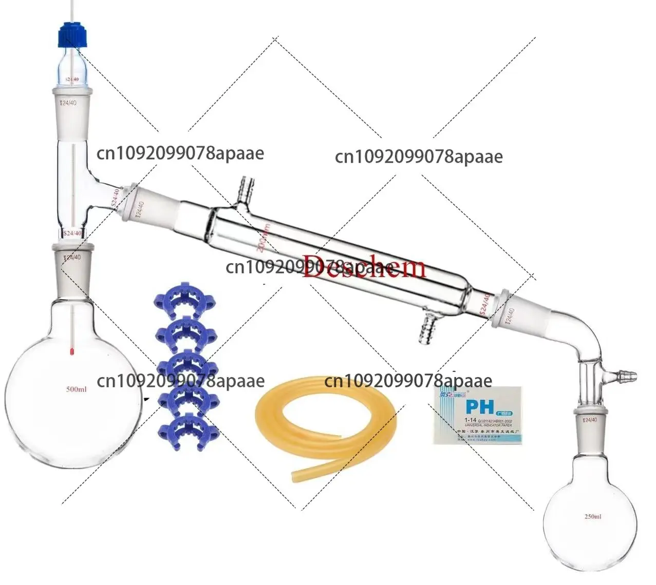 Стеклянный блок дистилляции атмосферного давления, набор дистилляций 14 шт., 500 мл, диаметр 24/40
Стеклянный блок дистилляции атмосферного давления, набор дистилляций 14 шт., 500 мл, диаметр 24/40