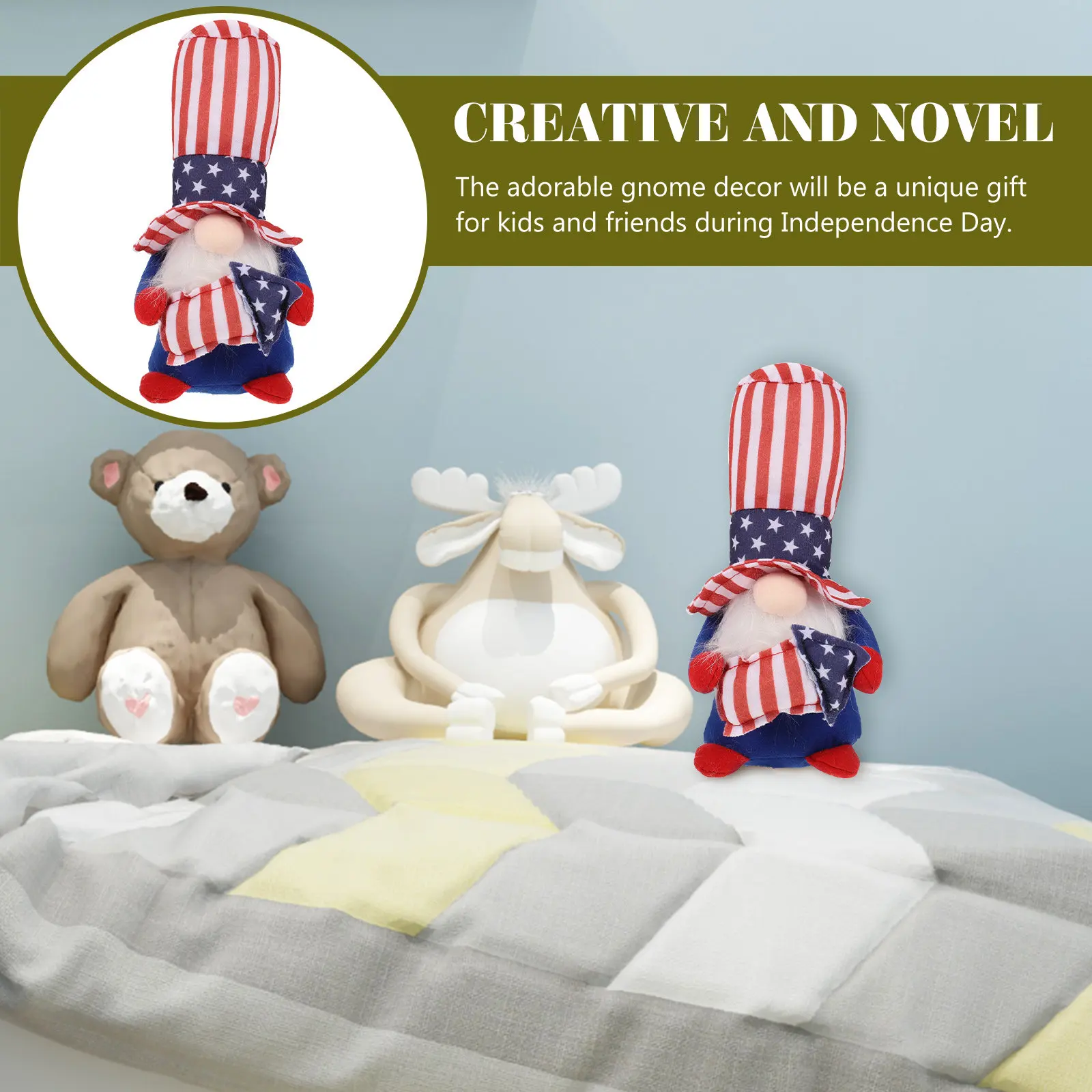 Patriotic Gnome Decor Independence Day Ornament Creative Adorable 4Th of July Desktop Decoration Unique Party Favor Gift
Patriotic Gnome Decor Independence Day Ornament Creative Adorable 4Th of July Desktop Decoration Unique Party Favor Gift