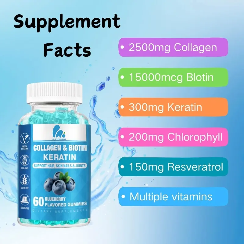 Adult collagen biotin gummies for men and women - Hair, skin, and nail gummies containing biotin -15000mcg biotin
Adult collagen biotin gummies for men and women - Hair, skin, and nail gummies containing biotin -15000mcg biotin