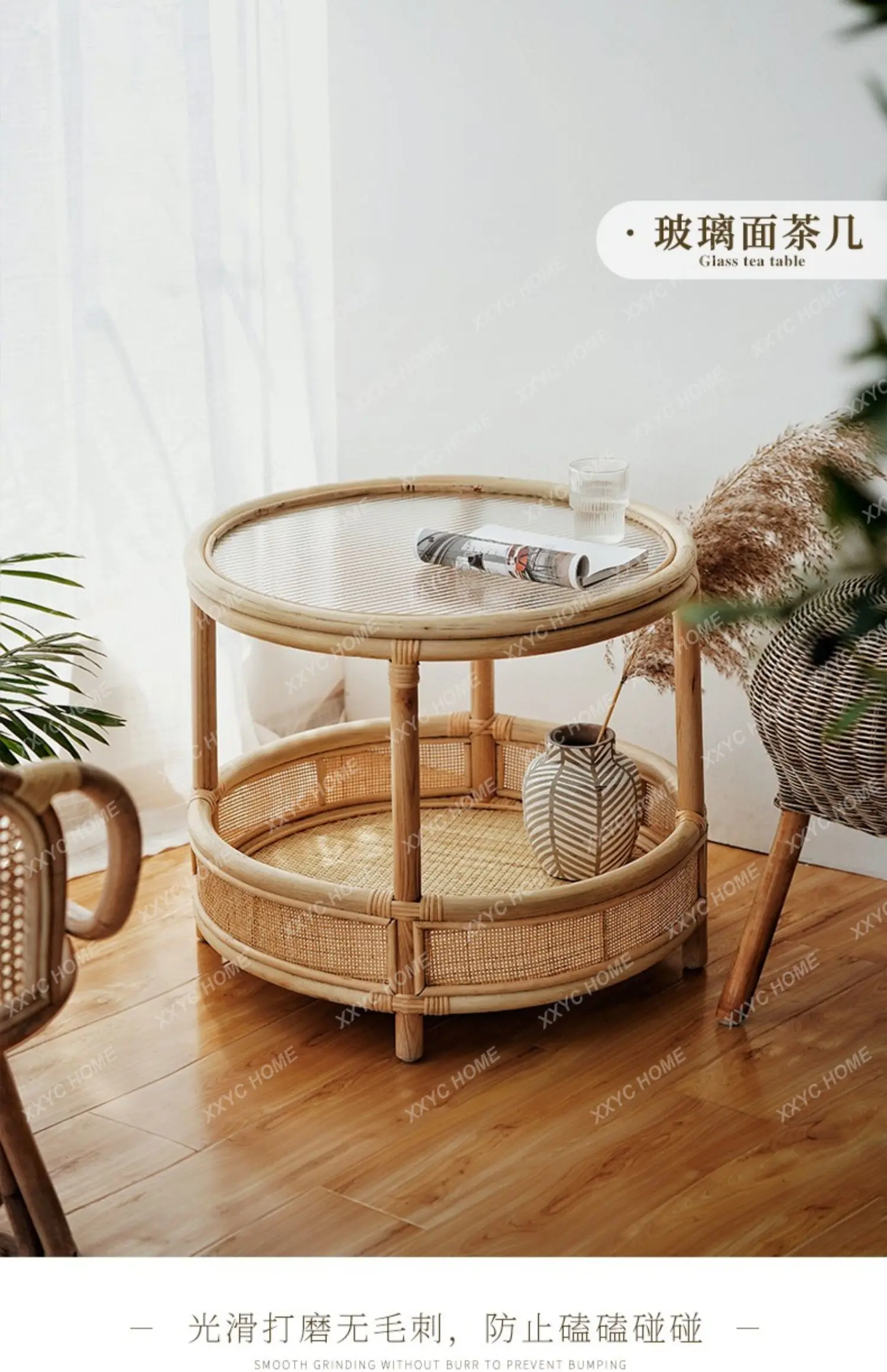 YYJ Modern Simple All-rattan Woven Coffee Table Small Apartment Living Room Household Round Table Balcony Casual Double-layer St
YYJ Modern Simple All-rattan Woven Coffee Table Small Apartment Living Room Household Round Table Balcony Casual Double-layer St
