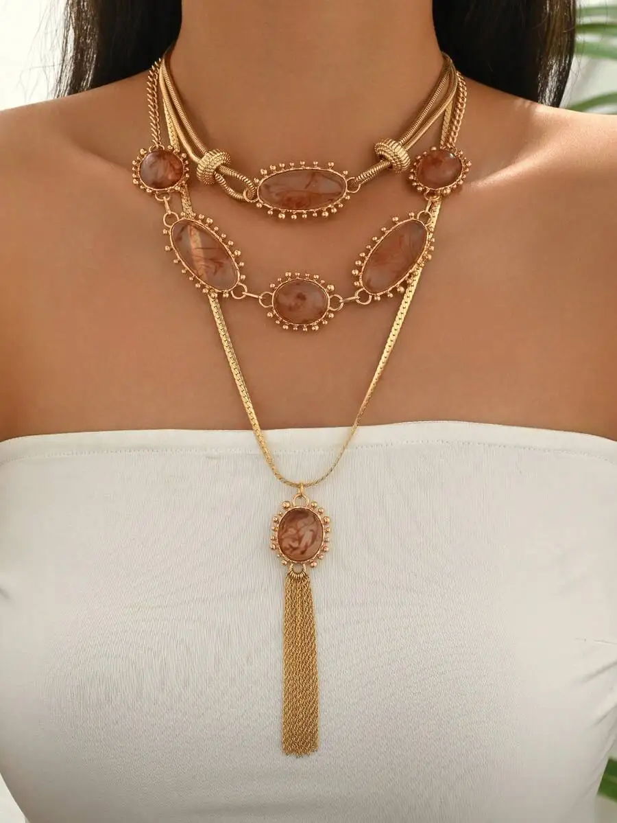Retro Cinnamon Pink Watercolor Floral Resin Pendant Necklace With Tassel Chain Set
Retro Cinnamon Pink Watercolor Floral Resin Pendant Necklace With Tassel Chain Set