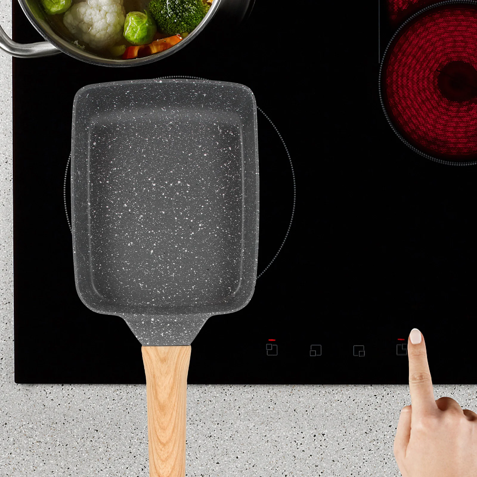 Non-Stick Pan Small Aluminum Wood Handle Multifunctional Steak Breakfast Cooking Pot Outdoor BBQ Heat Resistant Easy
Non-Stick Pan Small Aluminum Wood Handle Multifunctional Steak Breakfast Cooking Pot Outdoor BBQ Heat Resistant Easy