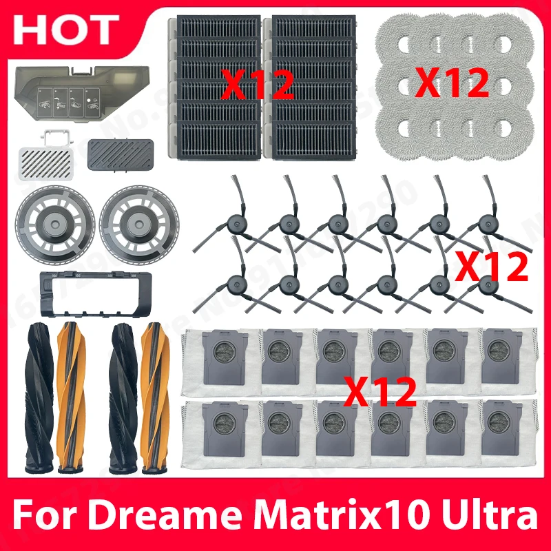 For Dreame Matrix10 Ultra Robot Vacuum Spare Parts Side Brush Filter Mop Dust Bag Accessories
For Dreame Matrix10 Ultra Robot Vacuum Spare Parts Side Brush Filter Mop Dust Bag Accessories