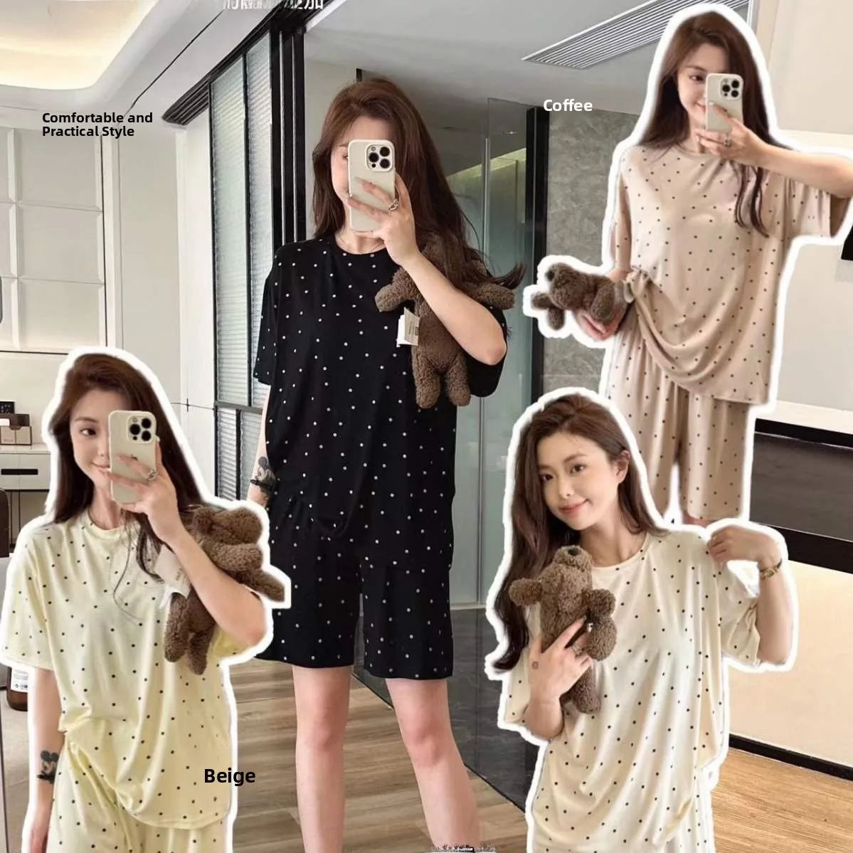 Korean Style Women's Sleepwear Thin Short Sleeve Short Pants Home Clothes Can Be Worn outside Summer Thin Model Home Clothes
Korean Style Women's Sleepwear Thin Short Sleeve Short Pants Home Clothes Can Be Worn outside Summer Thin Model Home Clothes