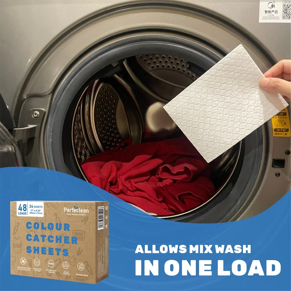Perfeclean 48 Loads Laundry Tablets Anti-Staining Clothes Sheets Anti-String Mixing Color Absorption Washing Accessories
Perfeclean 48 Loads Laundry Tablets Anti-Staining Clothes Sheets Anti-String Mixing Color Absorption Washing Accessories