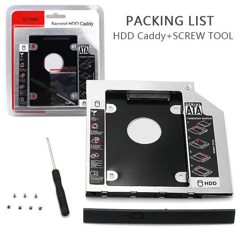 Universal 12.5mm 9.5mm SATA to SATA 2nd SSD HDD Hard Drive Caddy case Adapter Tray Enclosures For DELL HP Lenovo ThinkPad Laptop
Universal 12.5mm 9.5mm SATA to SATA 2nd SSD HDD Hard Drive Caddy case Adapter Tray Enclosures For DELL HP Lenovo ThinkPad Laptop