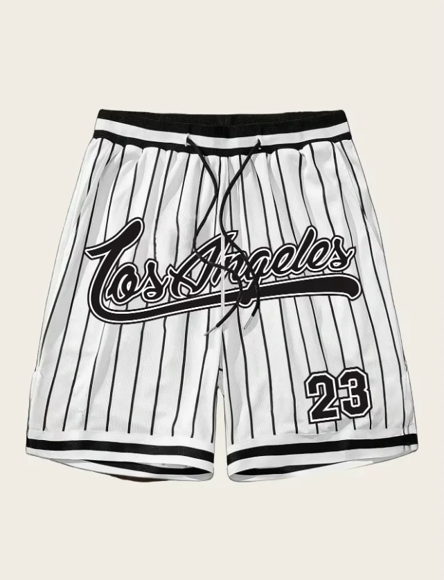 Fashion Los Angeles NO.23 Men Loose Basketball Shorts Drawstring Quick Dry Striped Shorts Summer Unisex Casual Streetwear Shorts
Fashion Los Angeles NO.23 Men Loose Basketball Shorts Drawstring Quick Dry Striped Shorts Summer Unisex Casual Streetwear Shorts