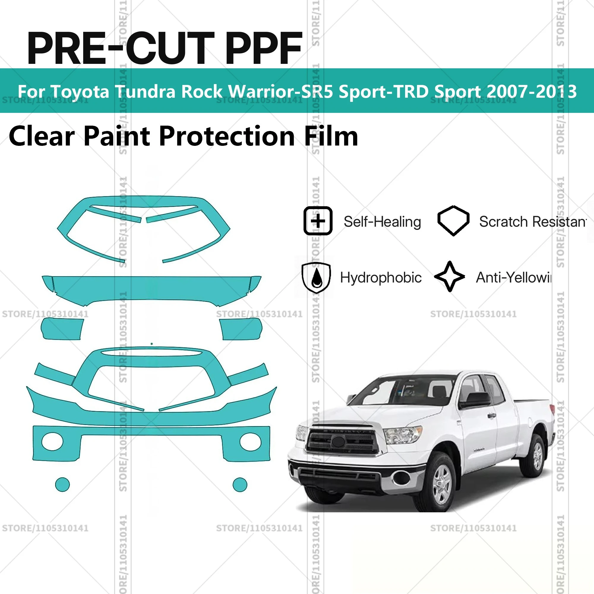 Предварительно нарезанная прозрачная защитная пленка PPF для автомобилей Toyota Tundra Rock Warrior-SR5 Sport-TRD Sport 2007-2013
Предварительно нарезанная прозрачная защитная пленка PPF для автомобилей Toyota Tundra Rock Warrior-SR5 Sport-TRD Sport 2007-2013