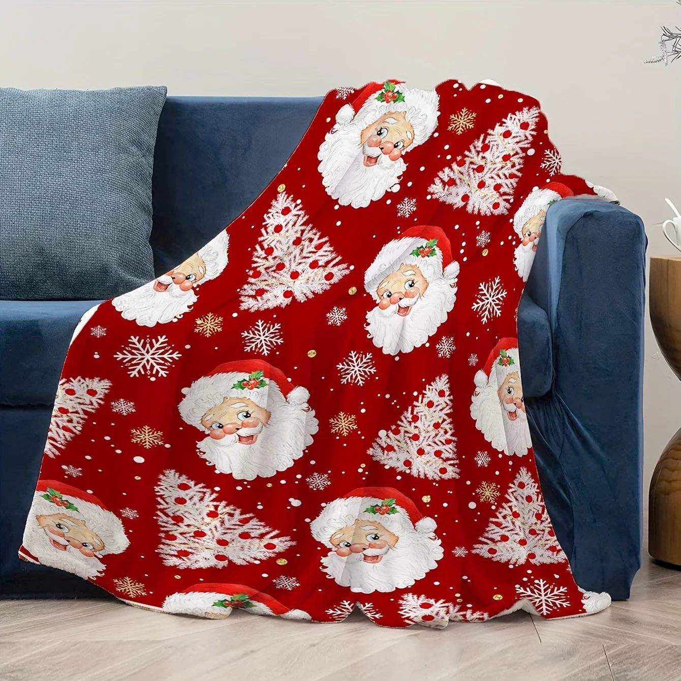 Cozy Christmas Flannel Throw Blanket - Santa & Snowflake Design, Perfect for Couch, Office, and Air Conditioning Comfort
Cozy Christmas Flannel Throw Blanket - Santa & Snowflake Design, Perfect for Couch, Office, and Air Conditioning Comfort