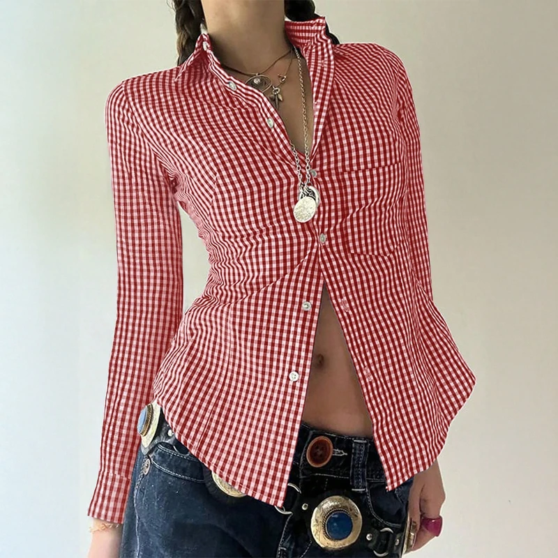 2026 Spring New Design Color Contrasting Versatile Fine Grid Cotton Collar Long Sleeve Shirt for Women
2026 Spring New Design Color Contrasting Versatile Fine Grid Cotton Collar Long Sleeve Shirt for Women