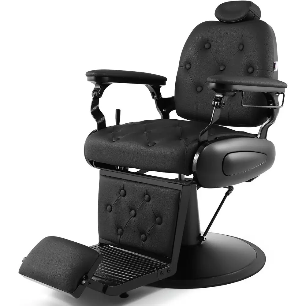 Professional Vintage-Style Barber Chair with Reclining Hydraulic, Locking Recline, 360° Swivel, Heavy-Duty Base, and PU Leather
Professional Vintage-Style Barber Chair with Reclining Hydraulic, Locking Recline, 360° Swivel, Heavy-Duty Base, and PU Leather