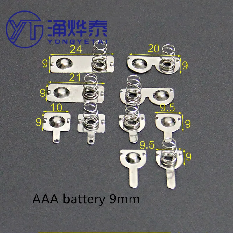 YYT 20PCS Spring AAA battery sheet 9*9.5/10/20/21/24MM contact sheet battery box positive and negative 0.3MM iron+nickel plating
YYT 20PCS Spring AAA battery sheet 9*9.5/10/20/21/24MM contact sheet battery box positive and negative 0.3MM iron+nickel plating