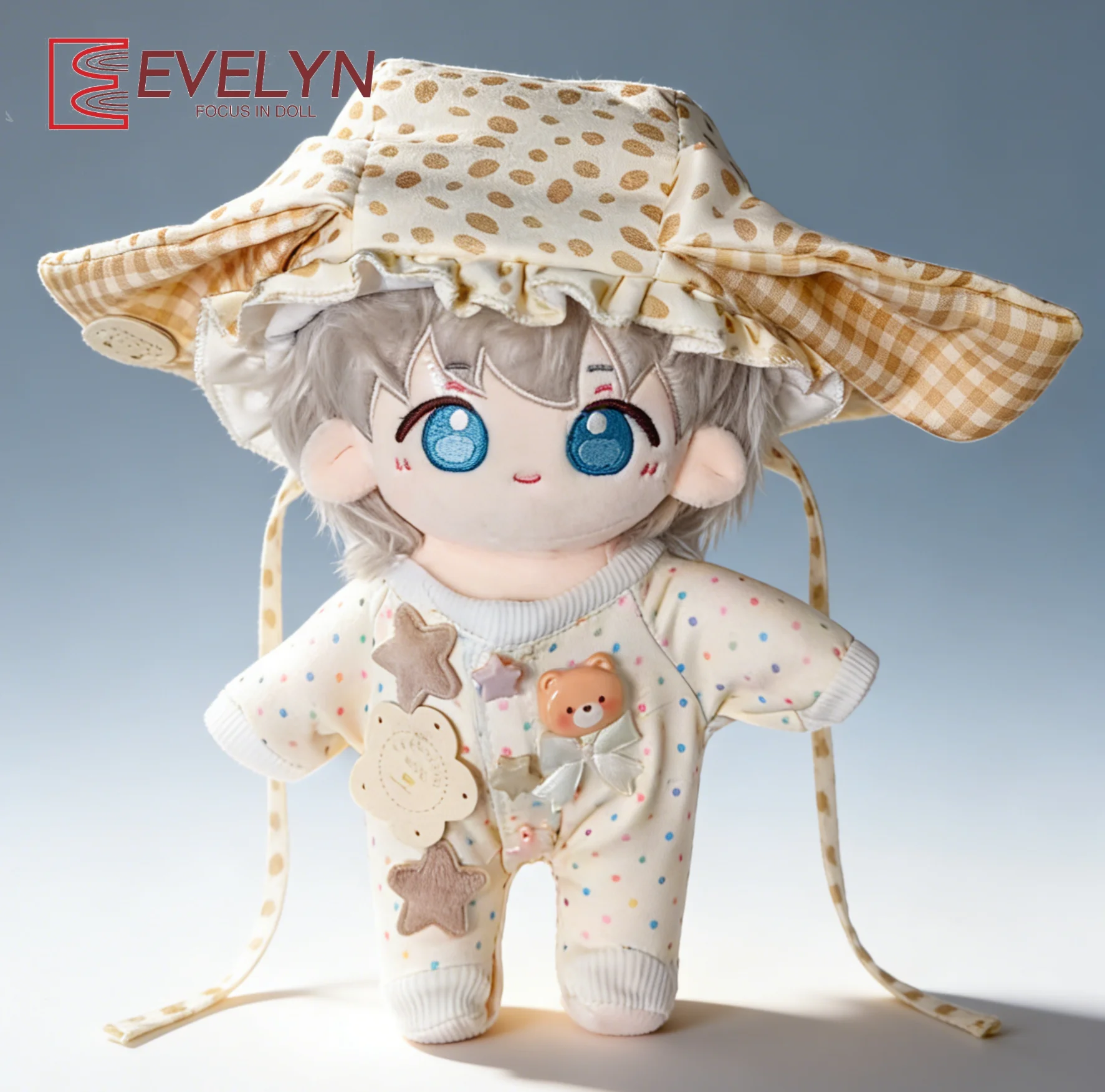 Evelyn 20cm Cotton Doll Cute Bear Romper Pajamas with Bunny Ear Hat
Evelyn 20cm Cotton Doll Cute Bear Romper Pajamas with Bunny Ear Hat