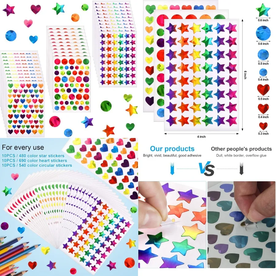 1710 Pcs Star Stickers for Reward: Small Sparkly Holographic Stickers for School Classroom Student Behavior Tracking Teacher Su
1710 Pcs Star Stickers for Reward: Small Sparkly Holographic Stickers for School Classroom Student Behavior Tracking Teacher Su