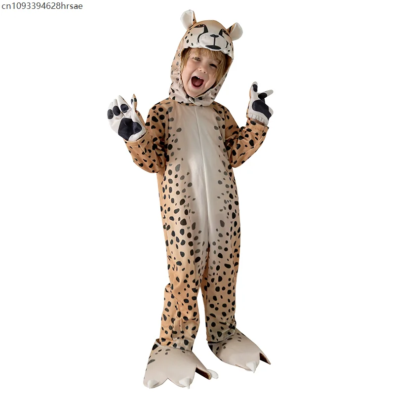 Kid's Cheerful Cheetah Costume Jumpsuit Animal Boy's Leopard Halloween Costume for Girls
Kid's Cheerful Cheetah Costume Jumpsuit Animal Boy's Leopard Halloween Costume for Girls
