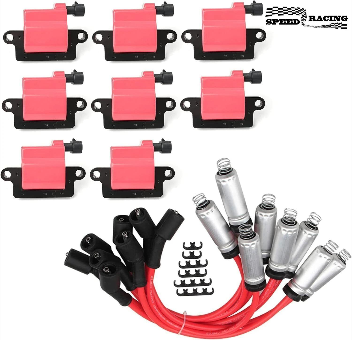 D581 UF271 12556893 12558693 12570553 38590 8x Red Square Ignition Coil & Spark Plug Wire for Chevy GMC 4.8L 5.3L 6.0L 8.1L
D581 UF271 12556893 12558693 12570553 38590 8x Red Square Ignition Coil & Spark Plug Wire for Chevy GMC 4.8L 5.3L 6.0L 8.1L