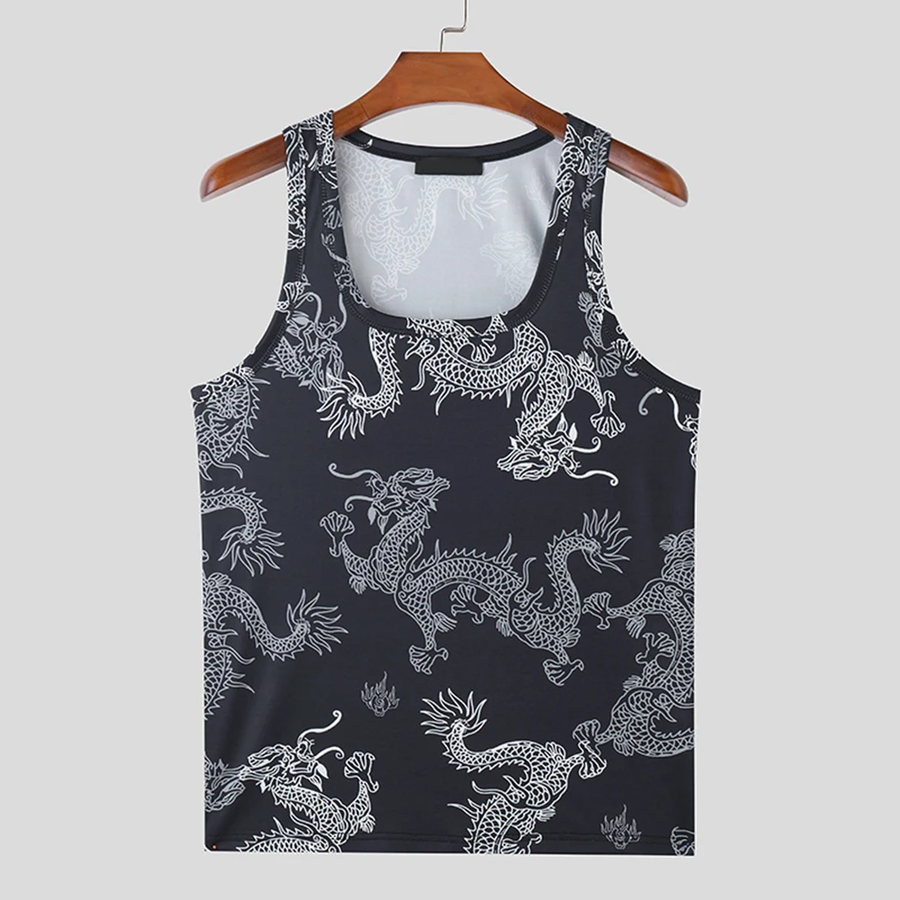 Korean Style Vest Vest Male Men Polyester Sleeveless Tank Tops Slight Stretch Streetwear Casual Dragon Pattern
Korean Style Vest Vest Male Men Polyester Sleeveless Tank Tops Slight Stretch Streetwear Casual Dragon Pattern