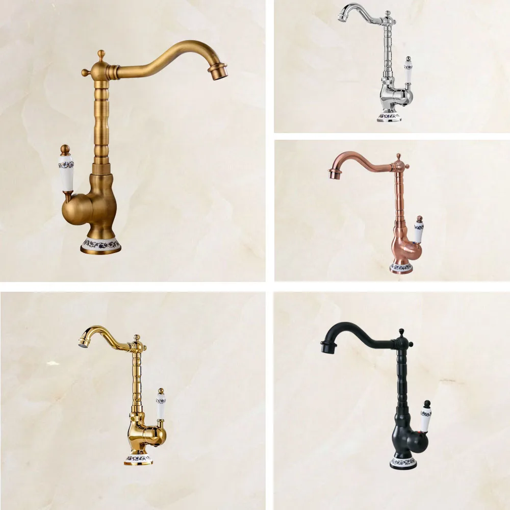 Deck Mounted Brass Ceramic Base Handle Bathroom Kitchen Sink Basin Swivel Spout Single Hole Faucet Hot and Cold Mixer Tap mzh034
Deck Mounted Brass Ceramic Base Handle Bathroom Kitchen Sink Basin Swivel Spout Single Hole Faucet Hot and Cold Mixer Tap mzh034