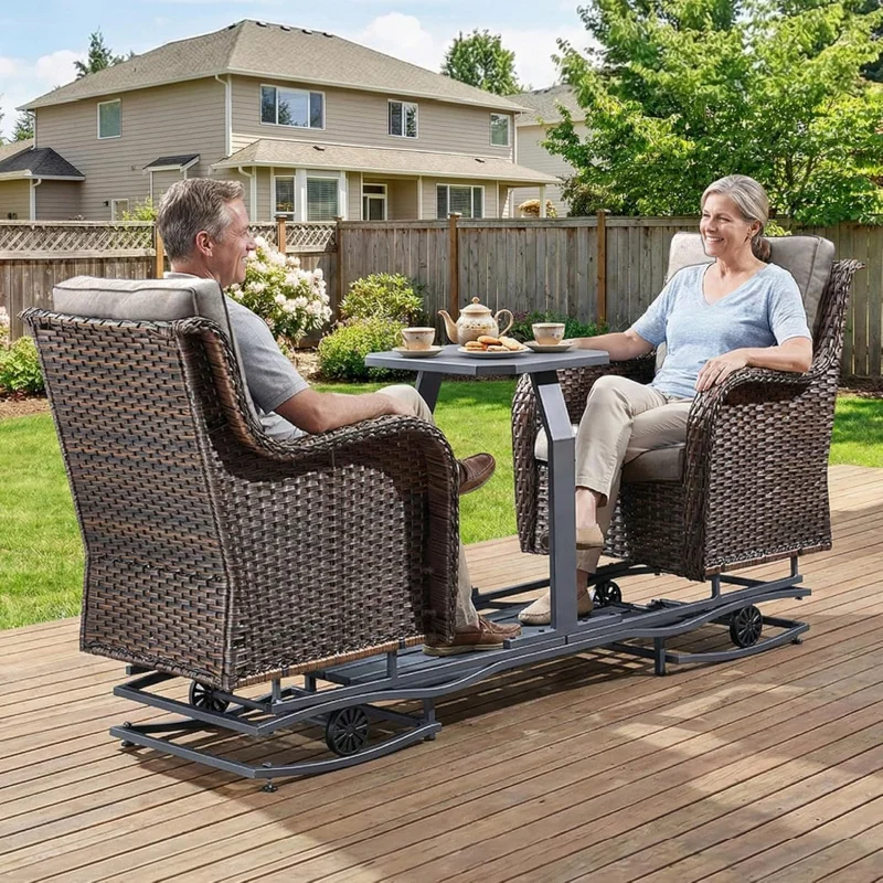 2026 New:2 Person Outdoor Patio Furniture Set - Wicker Patio Double Front and Back Swing Rocking Chairs, Resistant
2026 New:2 Person Outdoor Patio Furniture Set - Wicker Patio Double Front and Back Swing Rocking Chairs, Resistant