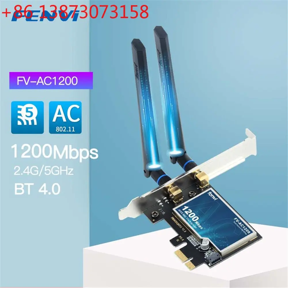 FENVI 1200Mbps Wireless WiFi Card PCIE Adapter FV-AC1200 Dual Band 2.4Ghz/5Ghz 802.11AC For Bluetooth4.0 WiFi Adapter Win7/10/11
FENVI 1200Mbps Wireless WiFi Card PCIE Adapter FV-AC1200 Dual Band 2.4Ghz/5Ghz 802.11AC For Bluetooth4.0 WiFi Adapter Win7/10/11