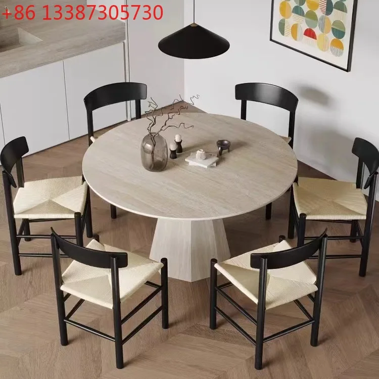 Nordic new round table modern simple light luxury medieval wabi-sabi stone dining table
Nordic new round table modern simple light luxury medieval wabi-sabi stone dining table