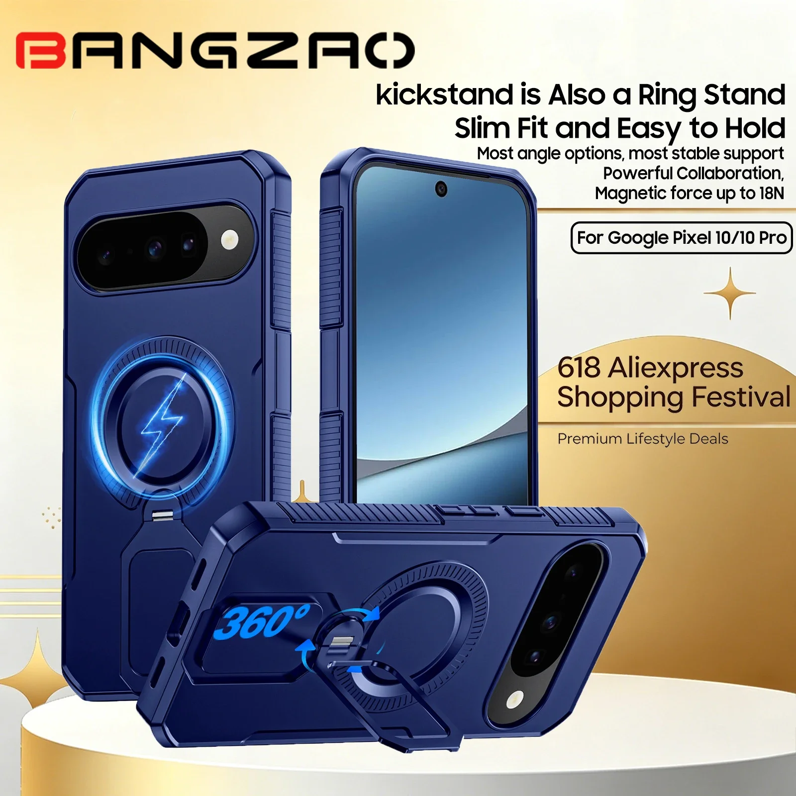 618 Sale Magnetic Armor Case For Google Pixel 10/10 Pro 18N MagSafe Shockproof Ring Stand Cover 13FT Drop Protection-Blue
618 Sale Magnetic Armor Case For Google Pixel 10/10 Pro 18N MagSafe Shockproof Ring Stand Cover 13FT Drop Protection-Blue