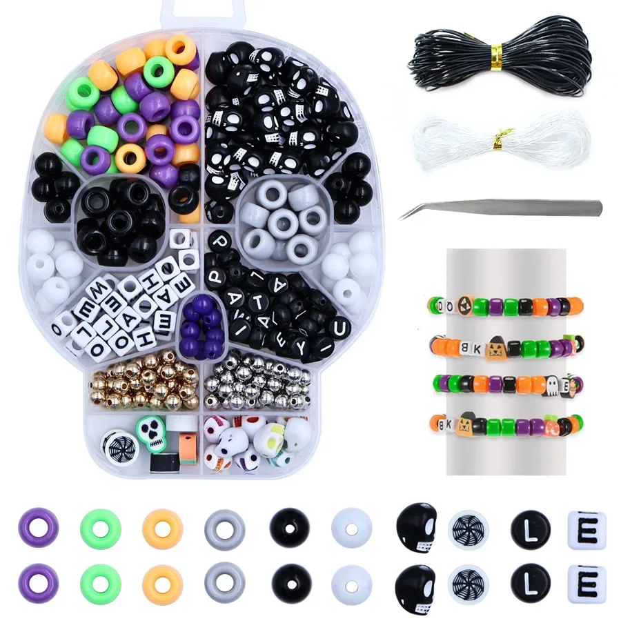 1 set of Halloween skull bracelet bead DIY material package, complete set of bracelets, bead accessories, beads
1 set of Halloween skull bracelet bead DIY material package, complete set of bracelets, bead accessories, beads