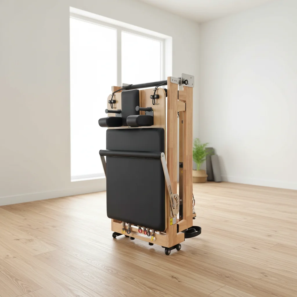 Oak Foldable Pilates Reformer with Adjustable Footbar, Compact for Home & Studio
Oak Foldable Pilates Reformer with Adjustable Footbar, Compact for Home & Studio