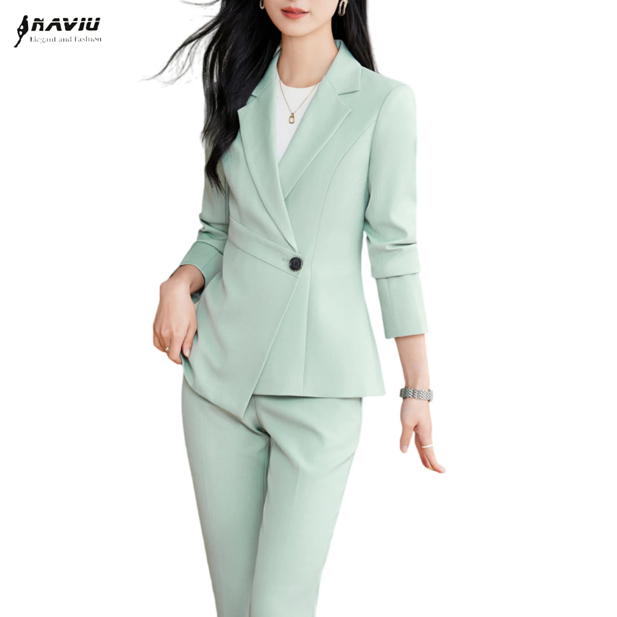 NAVIU Spring 2025 New Fashion Elegant Casual Suit Women Western Style Green 2 Piece Set Blazer And Pant Office Ladies Work Wear
NAVIU Spring 2025 New Fashion Elegant Casual Suit Women Western Style Green 2 Piece Set Blazer And Pant Office Ladies Work Wear