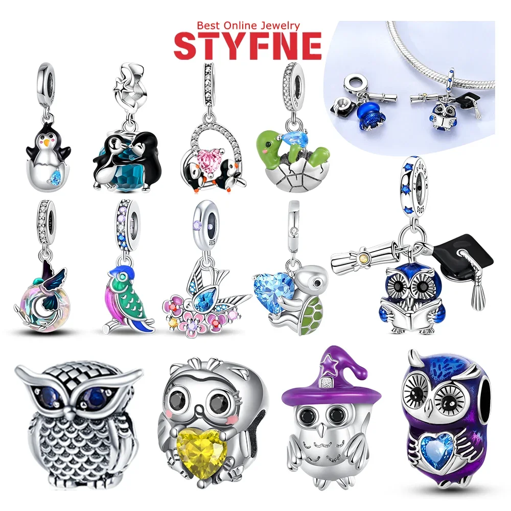 925 Sterling Silver Owl Penguin Turtle Parrot Swallow Charms Pendant Fits DIY Bracelet Necklace Matching Jewelry Gift
925 Sterling Silver Owl Penguin Turtle Parrot Swallow Charms Pendant Fits DIY Bracelet Necklace Matching Jewelry Gift