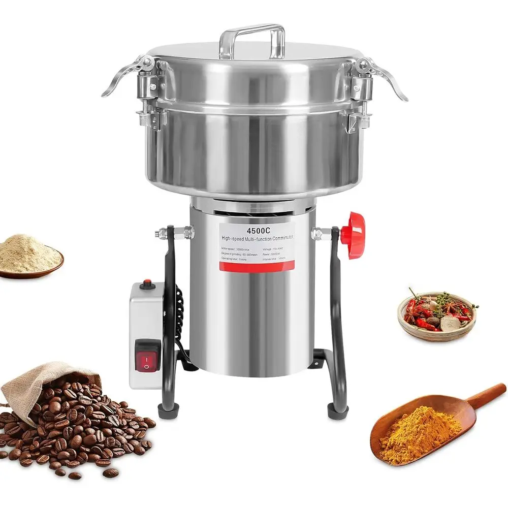 5000W Electric Grain Grinder, 4500g Electric Grain Grinding hine with 4 Stable eet and Sleeve Tool,StainlSteel High Speed Multi
5000W Electric Grain Grinder, 4500g Electric Grain Grinding hine with 4 Stable eet and Sleeve Tool,StainlSteel High Speed Multi
