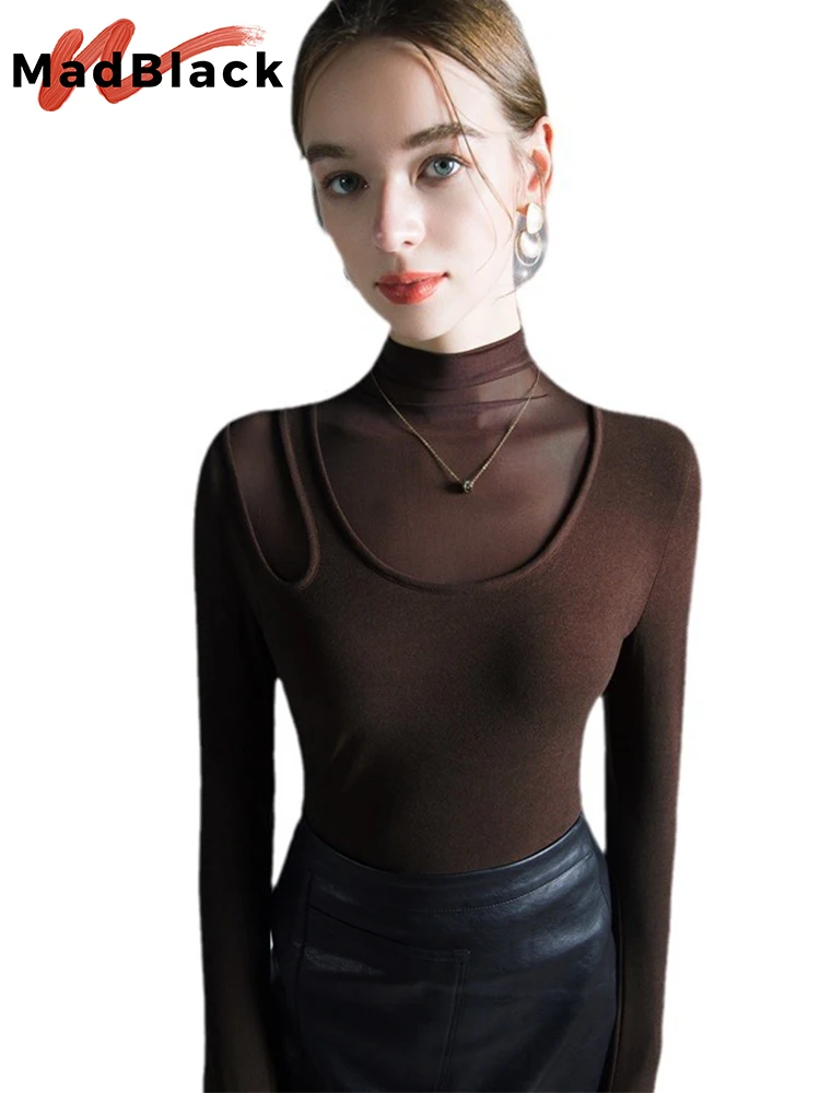 MadBlack European Clothes Turtleneck Tshirt Women Sexy Patchwork Slim Mesh Tops Long Sleeve Tee Autumn Winter T3N24JD
MadBlack European Clothes Turtleneck Tshirt Women Sexy Patchwork Slim Mesh Tops Long Sleeve Tee Autumn Winter T3N24JD