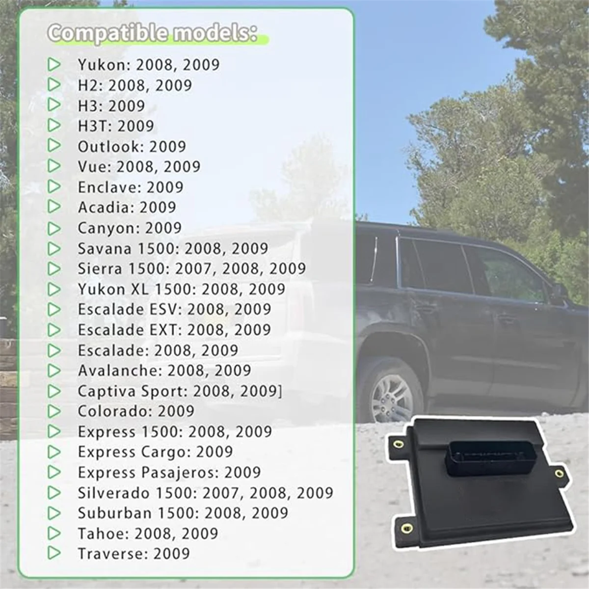 M53K_Модуль управления топливным насосом для Tahoe Suburban Cadillac Escalade
M53K_Модуль управления топливным насосом для Tahoe Suburban Cadillac Escalade