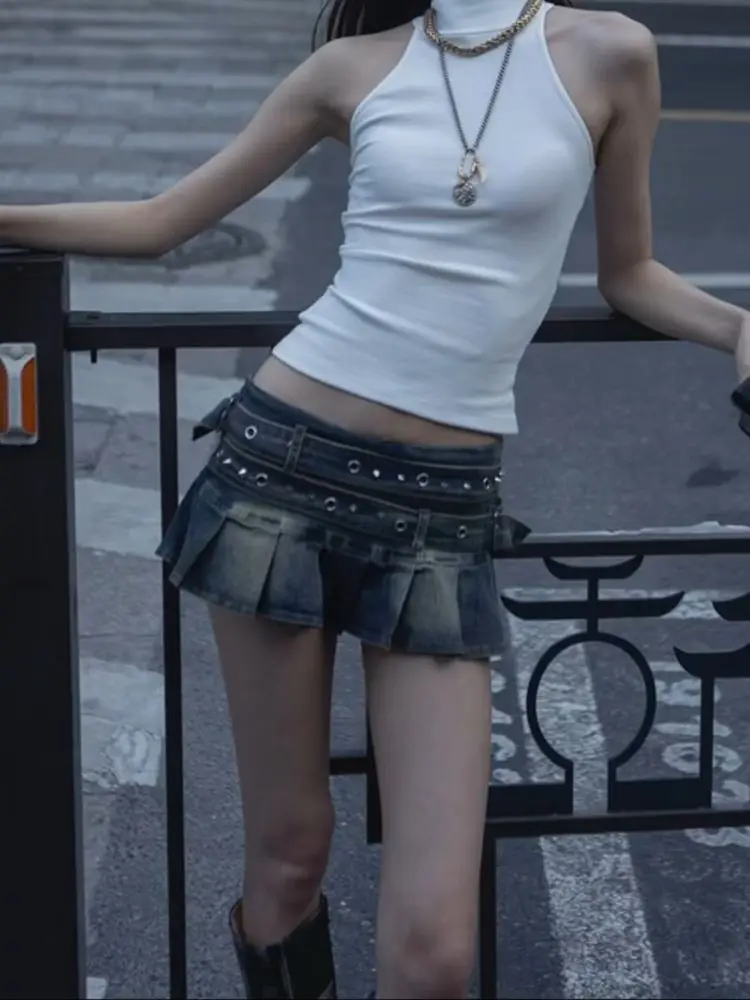 Summer Vintage Blue Denim Holiday Pleated Party Short Skirt Women Elegant High Waist Sexy Club Slim Mini Jean Skirt Korean Trend
Summer Vintage Blue Denim Holiday Pleated Party Short Skirt Women Elegant High Waist Sexy Club Slim Mini Jean Skirt Korean Trend
