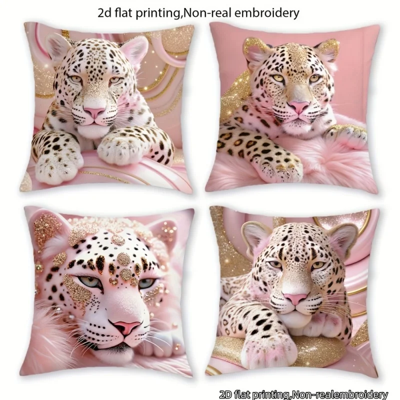 4pcs Pink Gold Leopard Throw Pillow Covers, Luxury double-sided Printed Cushion Cases, Glam Home Decor for Bedroom Living Room
4pcs Pink Gold Leopard Throw Pillow Covers, Luxury double-sided Printed Cushion Cases, Glam Home Decor for Bedroom Living Room