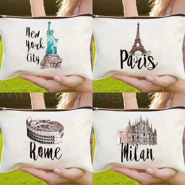 Нью-Йорк, Париж, Лондон, Рим, городский принт, холщовые косметички, милая женская сумка, косметички для туалетных принадлежностей, портативный органайзер, сумка для хранения
Нью-Йорк, Париж, Лондон, Рим, городский принт, холщовые косметички, милая женская сумка, косметички для туалетных принадлежностей, портативный органайзер, сумка для хранения