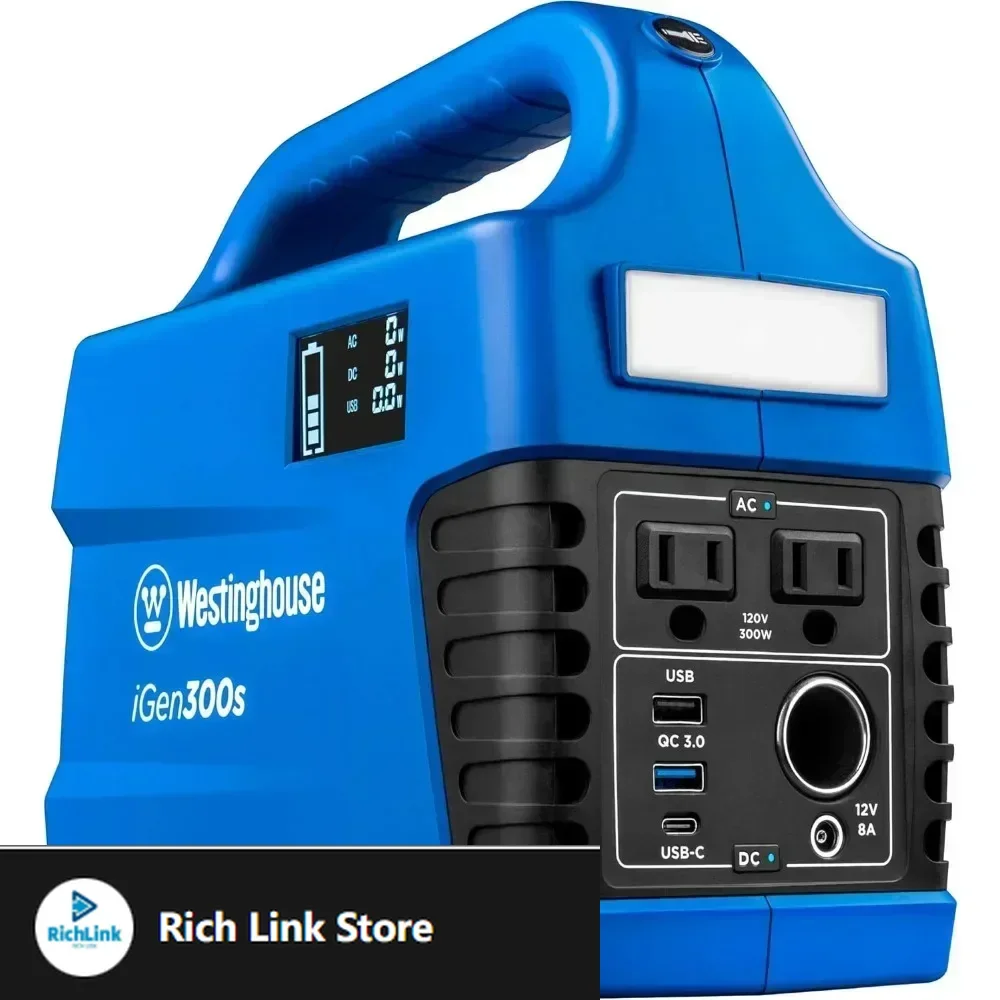 296Wh 600 Peak Watt Portable Power Station and Solar Generator, Pure Sine Wave AC Outlet, Backup Lithium Battery for Camping
296Wh 600 Peak Watt Portable Power Station and Solar Generator, Pure Sine Wave AC Outlet, Backup Lithium Battery for Camping