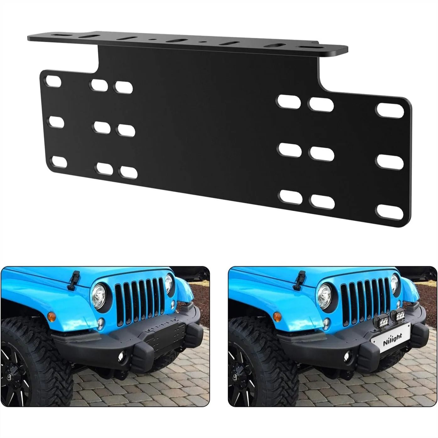 Universal Steel Front License Plate Mounting Bracket for Off-Road LED Work Lamps and Light Bars, Black
Universal Steel Front License Plate Mounting Bracket for Off-Road LED Work Lamps and Light Bars, Black